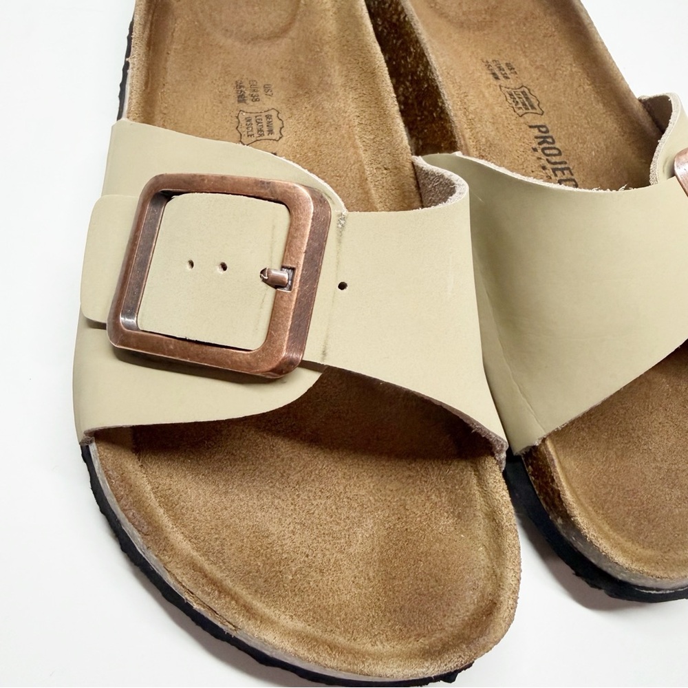 Project Cloud Big Buckle Memory Foam Leather Slid… - image 4